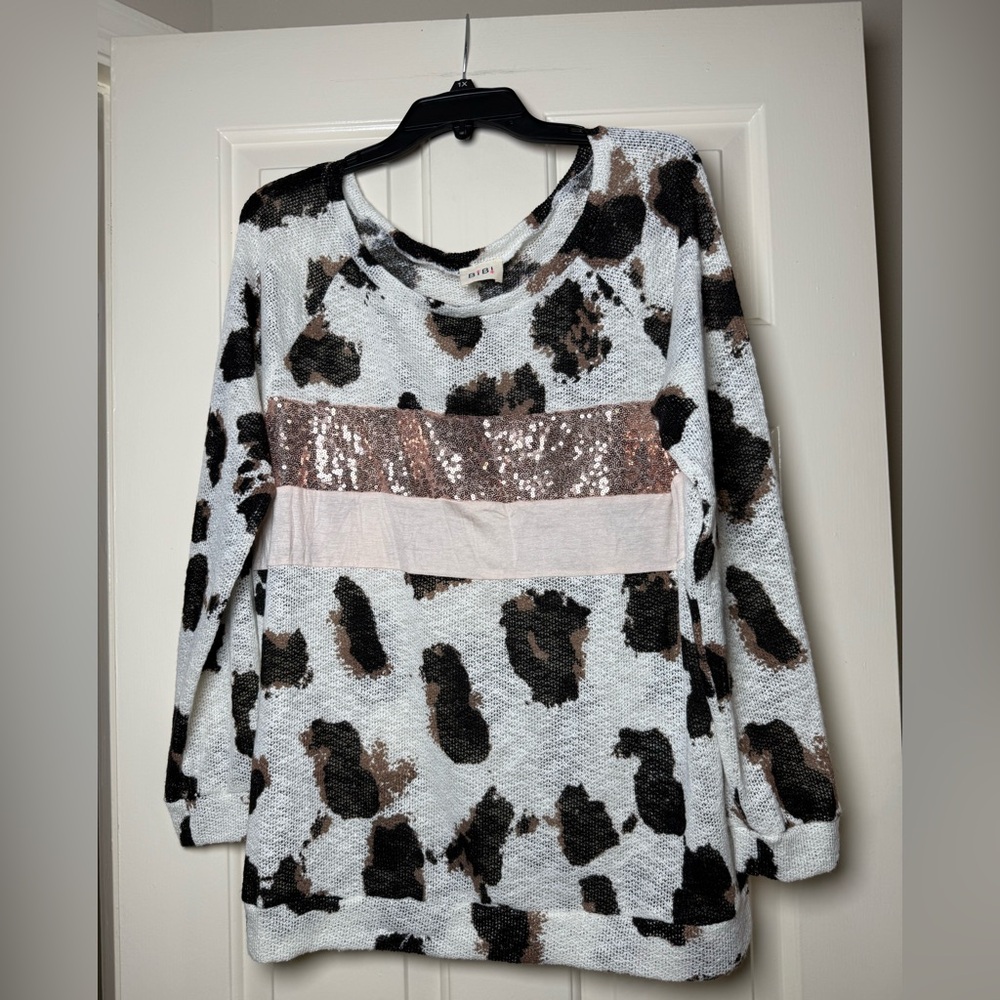 BiBi Leopard Sparkle Top